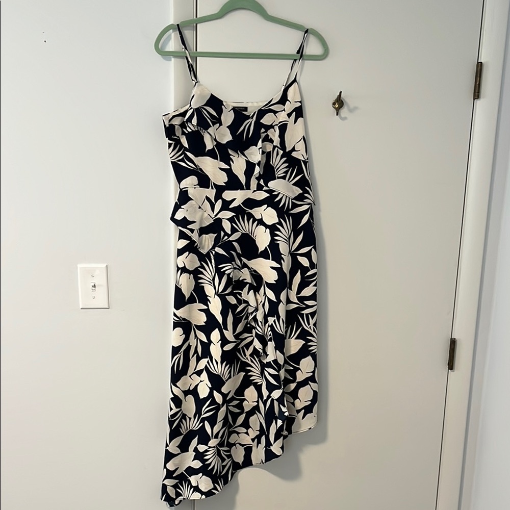 Floral Navy and White Dress